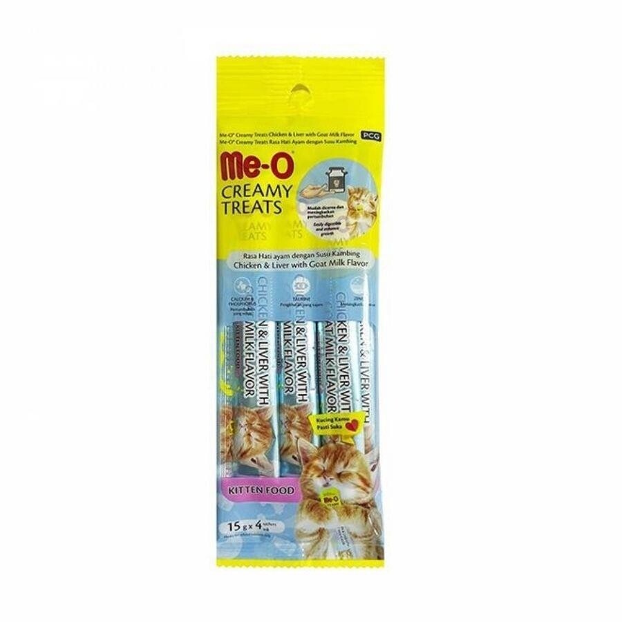 Me-o Creamy Tavuklu Ciğerli Ve Keçi Sütlü Yavru Kedi Ödülü 4X15 GR | SRC: Barcode: 8850477004856